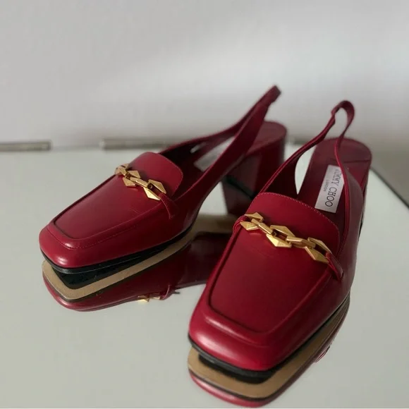 New Jimmy Choo Diamond Tilda 45 patent leather slingback pumps $925 41 - Picture 5 of 13